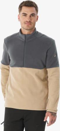 Fleecepullover Herren 1/2 Reißverschluss Wandern - MH500 beige