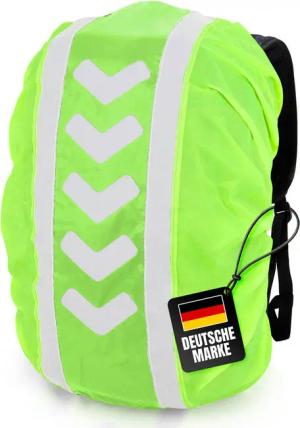 FLEXEO Rucksack-Regenschutz mit Reflexstreifen 40-55 Liter (1-St), Reflektorüberzug für Rucksäcke, wasserabweisende Regenschutzhülle
