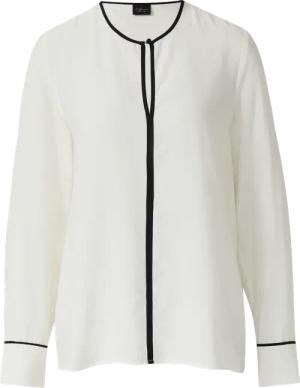 Fließende Viskose-Bluse mit Kontrast-Details
