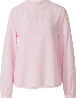 Fließende Viskosebluse mit Rundhals mit V-Ausschnitt