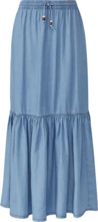 Fließender Maxirock aus Denim