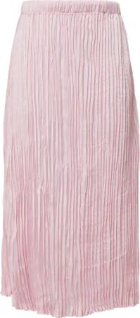 Fließender Midirock mit Plisseefalten und Elastikbund