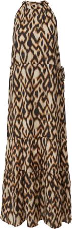 Fließendes Maxikleid mit amerikanischer Schulter und All-over-Print