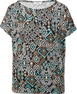 Fließendes T-Shirt aus Viskosemix mit All-over-Muster