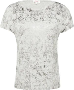 Fließendes T-Shirt aus Viskosemix mit Metallic-Print