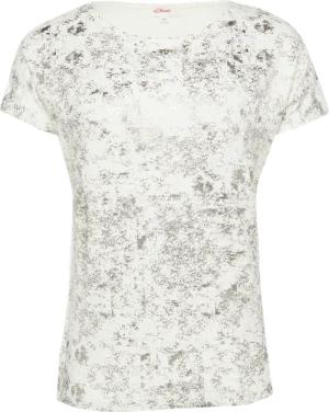 Fließendes T-Shirt aus Viskosemix mit Metallic-Print