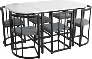 Flieks Essgruppe, (7-tlg), Esstisch mit 6 Stühlen mit Rückenlehnen Set Esszimmer