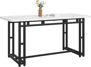 Flieks Esstisch (1-St., 1 Tisch), Esszimmertisch rechteckig Küche Marmoroptik Bürotisch, 140*80*74 cm