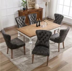 Flieks Esszimmerstuhl (Set, 6 St), 6er Set Polsterstühle Küchenstühle Wohnzimmer Schminkstuhl Samt