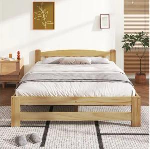 Flieks Massivholzbett, Doppelbett Futonbett mit Kopfteil und Lattenrost 140x200cm