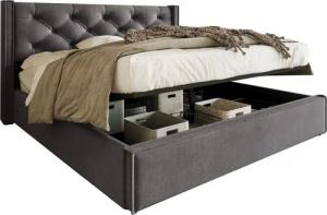 Flieks Polsterbett, Hydraulisches Doppelbett Stauraumbett Baumwolle 160x200cm