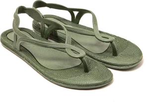 Flip Flops Damen Brasileras Militärgrün mit Gummisohle