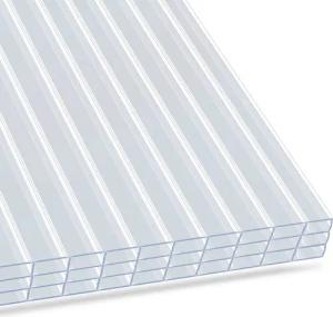Floordirekt Doppelstegplatte aus Polycarbonat 60,5 x 121 cm, 4/6/10/16 mm, bis 85% Lichtdurchlässig, 16 mm, (1-St), wetterfeste Hohlkammerstegplatten, UV-beständig, ideal für Gewächshaus