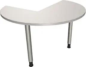 fm Konferenztisch fastline lichtgrau rund, Rundrohr silber, 120,0 x 120,0 x 62,0 - 85,0 cm