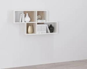 FMD Wandregal Nora, Regal kompakt für Bücher und Accessoires, 100 cm breit, 53 cm hoch