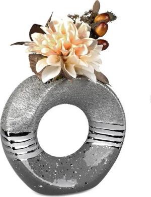 formano Dekovase Formano Vase Tischvase in silber - grau verschiedene Modelle, aus Keramik untere Hälfte ist glasiert