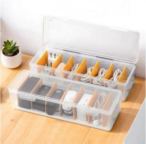 FOUORTUNATE-BEE Kabelbox Kabelbox Kunststoff Es Gibt 7 Herausnehmbare Trennwände, (2-tlg)