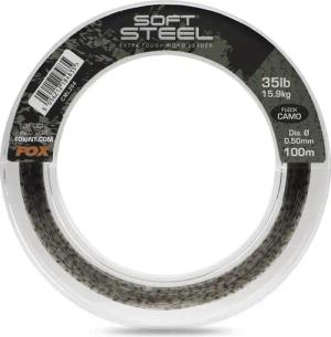 Fox Soft steel Fleck camo Leader 35lb 100m
