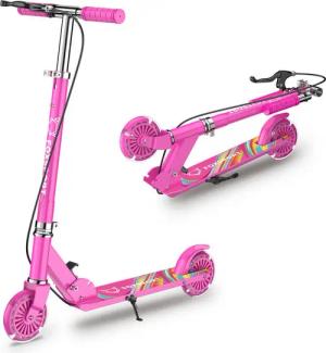 FOXSPORT Cityroller Kick Scooter Faltbarer Kinderoller, 4,00 km/h, (Set, mit Schutzblechen), klappbar&höhenverstellbar Scooter 4.7 Zoll Räder Maximale 50 kg