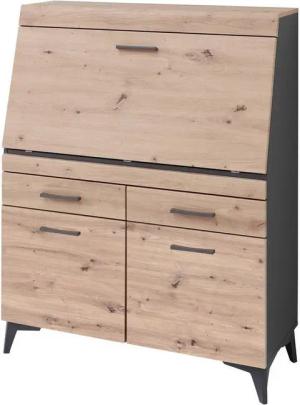 freiraum Sekretär Secret (BxHxT: 98x124x42 cm), aus MDF in graphit / Artisan Eiche