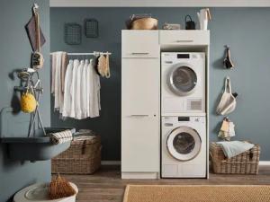 freiraum Waschmaschinenumbauschrank LAUNDREEZY in weiß - 117,5x200x67,5 (BxHxT)