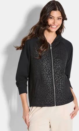 Freizeitjacke mit Animal Print - schwarz - Gr. 52 von Goldner Fashion