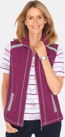 Freizeitweste aus wärmenden Strickfleece mit Stehkragen - beere / meliert - Gr. 42 von Goldner Fashion