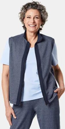 Freizeitweste mit Reißverschluss - blau / marine - Gr. 22 von Goldner Fashion