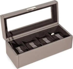 Friedrich23 Uhrenbox Bond Cross Grain mit Glasdeckel für 4 Uhren