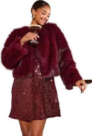 Friends Like These Fellimitatmantel Friends Like These Kunstfelljacke, Petite (1-tlg)