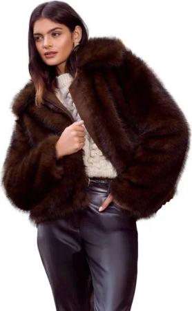 Friends Like These Fellimitatmantel Friends Like These Kurzer Mantel mit RV (1-tlg)