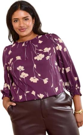 Friends Like These Langarmbluse Friends Like These Bluse mit 3/4-Ärmeln, Curve (1-tlg)