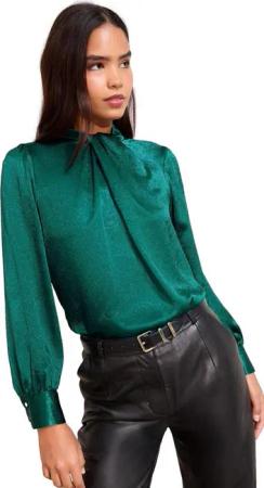 Friends Like These Langarmbluse Friends Like These Satin-Bluse mit Twist-Detail (1-tlg)
