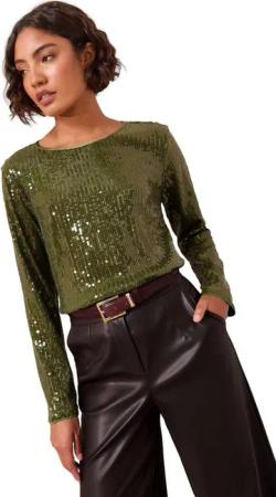 Friends Like These Paillettenshirt Friends Like These Langärmelige Paillettenbluse (1-tlg)