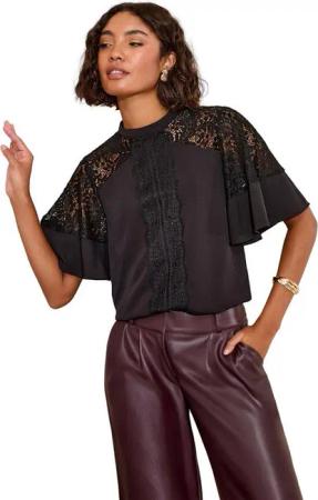 Friends Like These Spitzenbluse Friends Like These Spitzenbluse mit Flatterärmeln (1-tlg)