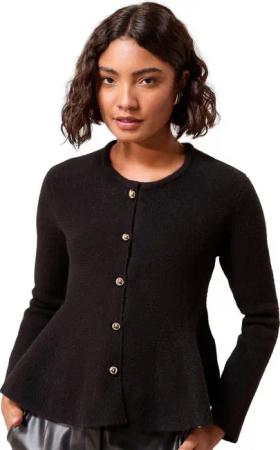 Friends Like These Strickjacke Friends Like These Strickjacke mit Schößchen (1-tlg)