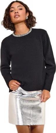 Friends Like These Strickpullover Friends Like These Pullover mit Verzierung (1-tlg)