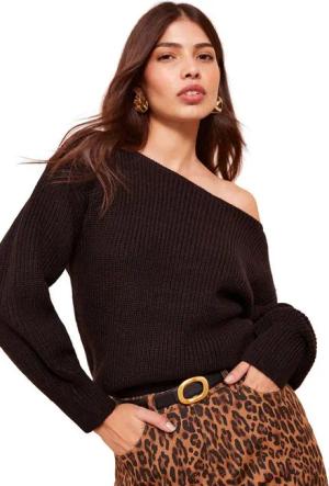 Friends Like These Strickpullover Friends Like These Schulterfreier Pullover Regular (1-tlg)