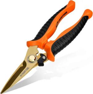 Fronttool Universalschere Universalschere, Multifunktionsschere - titanbeschichtet, Titanbeschichtete Edelstahlklingen, Ergonomischer 2-Komponenten-Griff