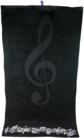 frottana Duschtuch, Baumwolle (1-St), schwarzes Duschtuch mit Notenbordüre und Violinschlüssel