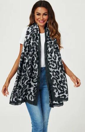 FS Collection Modeschal Damen Leopardenmuster Schal – Weich, Leicht & Vielseitig, 100% Polyester – weich, leicht & formbeständig