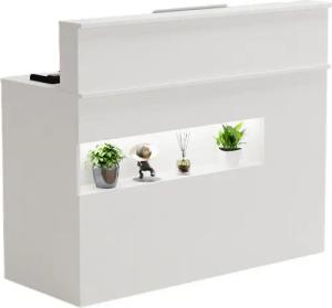 FUFU&GAGA Empfangstheke Empfangstheke mit LED-Beleuchtung, Weiß, MDF, in 3 Größen