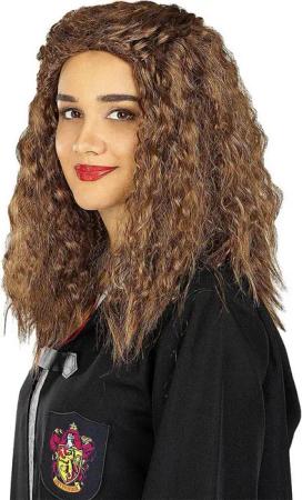 Funidelia Kostüm-Perücke Harry Potter – Hermine Granger Perücke, Authentische Perücke mit der typischen Frisur von Hermine aus den Fil