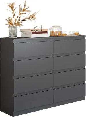 Furnica Kommode 8 Schubladen, Sideboard, Schubladenschrank Breite 120cm Höhe 92cm