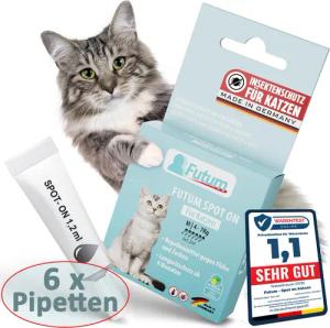 FUTUM Zeckenschutzmittel Spot on für Katzen, 7.2 ml, MADE IN GERMANY