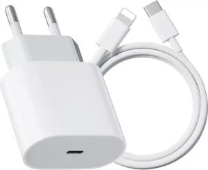 Futurea iPhone Ladekabel Ladeset Kabel 1m USB-C Lightning mit 20W Ladestecker USB-Ladegerät (100cm Lightning Kabel iPhone Ladekabel, 1-tlg., Power Adapter, für iPhone 11 12 13 14 X XR XS Pro Max Mini SE)