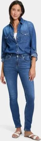 FUTURE:PEOPLE. 09:00 SLIM FIT - MID WAIST- Damen Jeans aus leichtem Stretch-Denim aus Bio-Baumwoll/ Tencel-Mix (30900 0 1004)