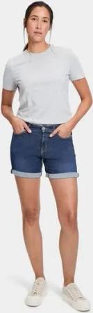 FUTURE:PEOPLE. 11:00 DENIM SHORTS - MID WAIST- Damen Jeans aus leichtem Stretch-Denim aus Bio-Baumwoll/ Tencel-Mix (31100 0 1004)