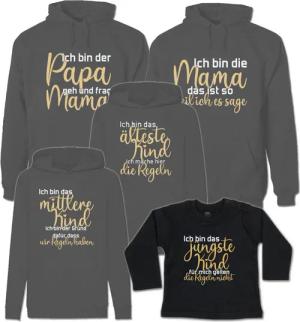 G-graphics Kapuzenpullover Die Regeln der Familie (Familienset, Einzelteile zum selbst zusammenstellen) Kinder & Erwachsenen-Hoodie & Baby Sweater