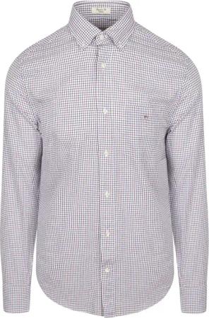 Gant Casual Hemd Poplin Blau Rot kariert  - Größe M